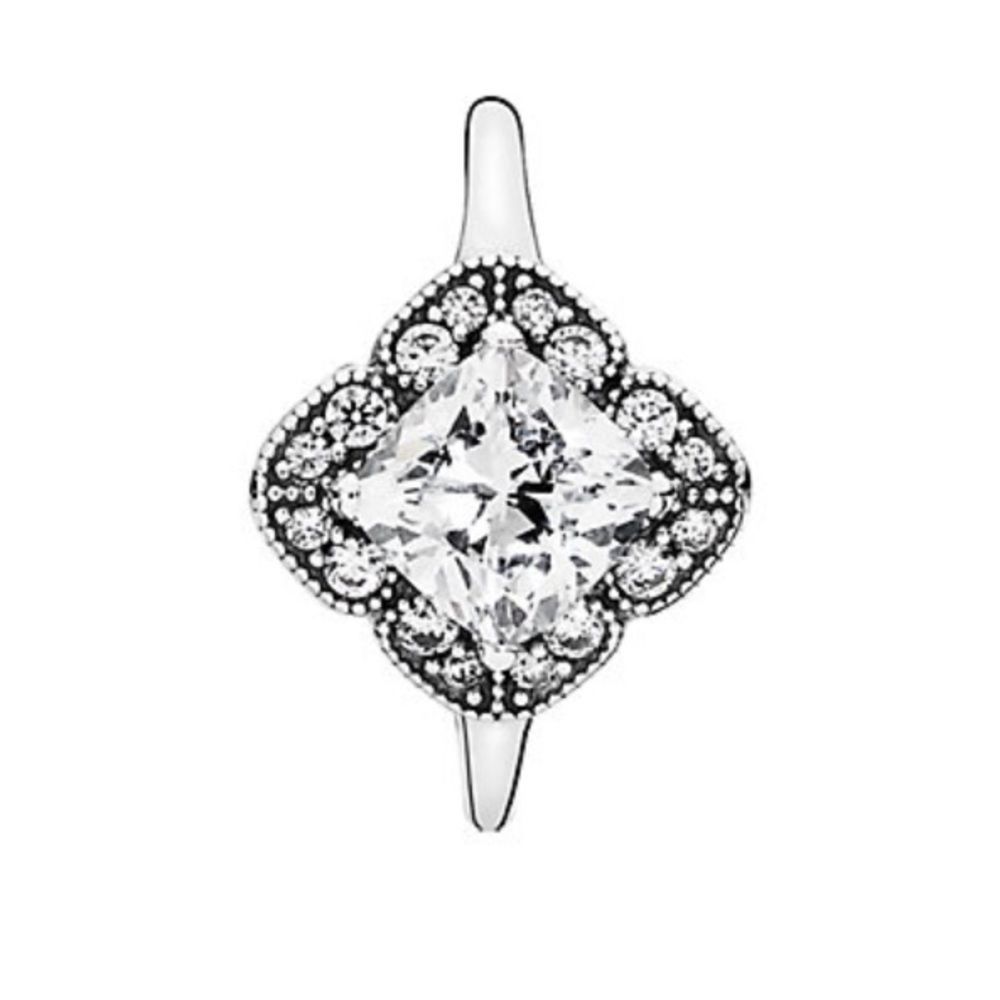 Pandora Silver Ring with Clear Stones